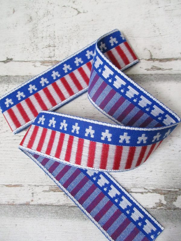 Jeansborte Polyacryl Vintage 70er Stars Stripes USA - WOOLNERD