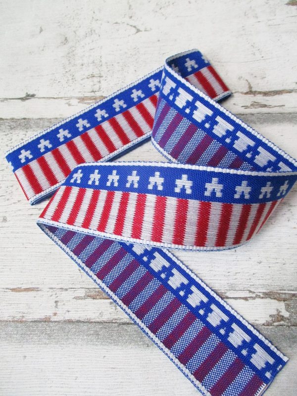 Jeansborte Polyacryl Vintage 70er Stars Stripes USA - WOOLNERD