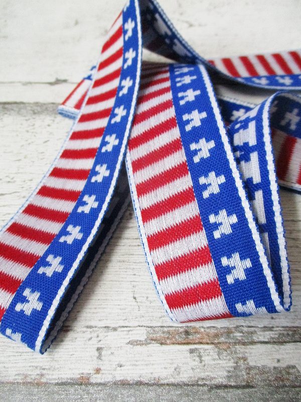 Jeansborte Polyacryl Vintage 70er Stars Stripes USA - WOOLNERD