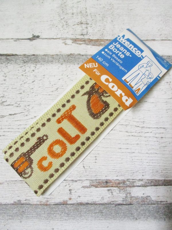 Jeansborte Polyacryl Vintage 70er beige orange braun COLT - Woolnerd