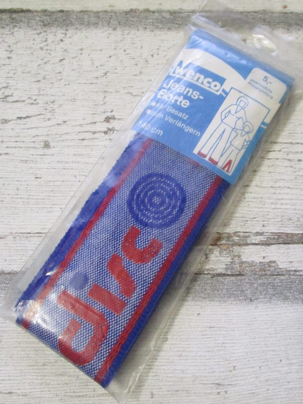 Jeansborte Polyacryl Vintage 70er blau rot DISC - Woolnerd