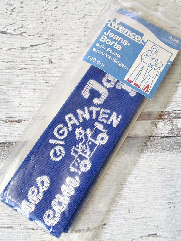 Jeansborte Polyacryl Vintage 70er blau weiß James_Dean Giganten - Woolnerd