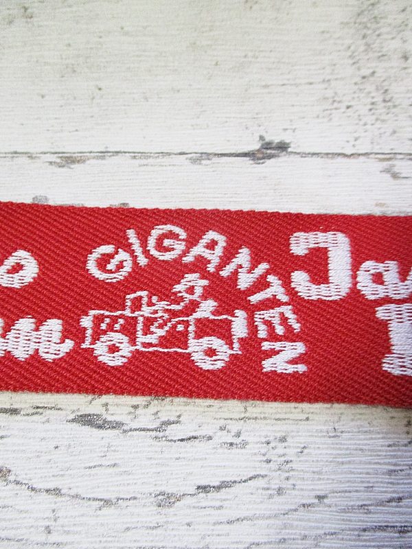 Jeansborte Polyacryl Vintage 70er rot weiß James_Dean Giganten - Woolnerd