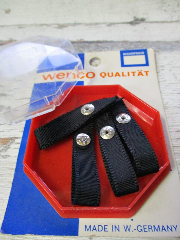 Trägerbandhalter Wenco schwarz 4Stk Druckknopf - Woolnerd