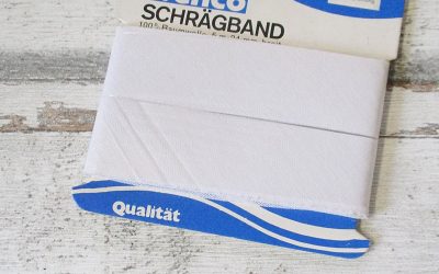 Schrägband Wenco ungefalzt nicht_vorgefalzt weiß Baumwolle 5m 24mm - Woolnerd