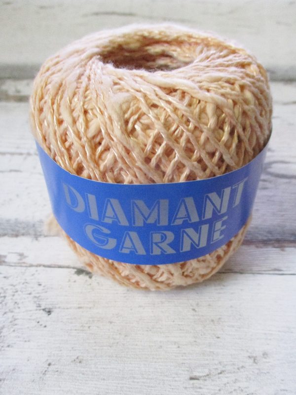 Wolle Diamantgarn Farbe_130 lachsrosa 66umwolle 34%Viskose Seidenglanz - Woolnerd