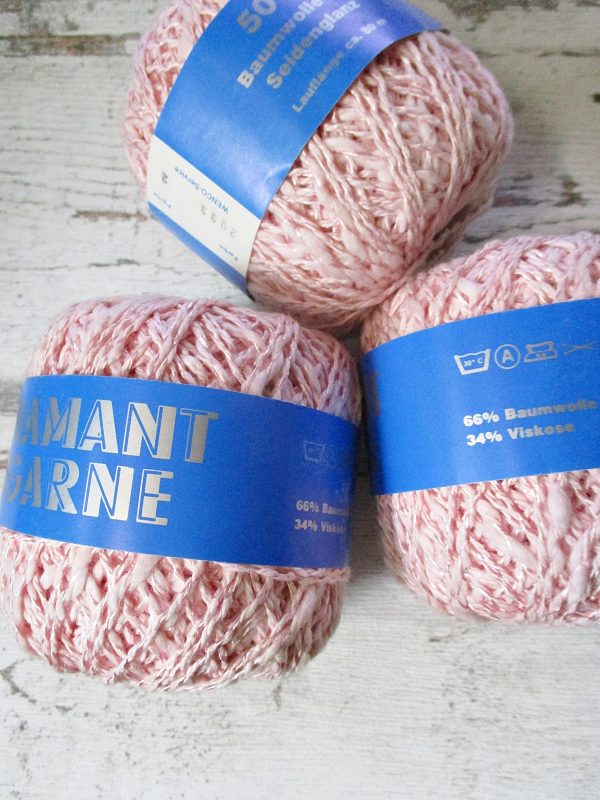 Wolle Diamantgarn Farbe_2033 rosa 66umwolle 34%Viskose Seidenglanz - Woolnerd