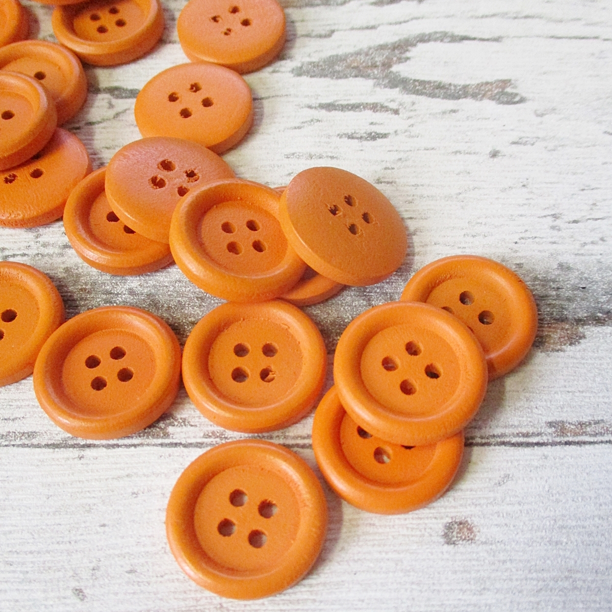 Holzknopf orange rund 20mm - WOOLNERD