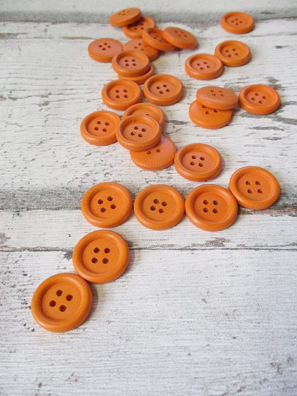 Holzknopf (orange) – Bild 3