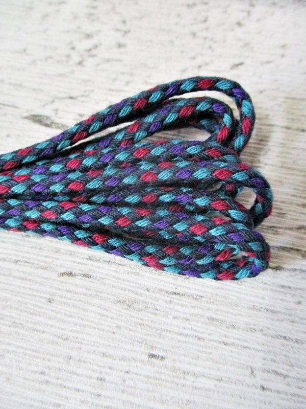 Schnürsenkel shoe_laces WENCO bunt lila rot schwarz mint 75cm Baumwolle - WOOLNERD