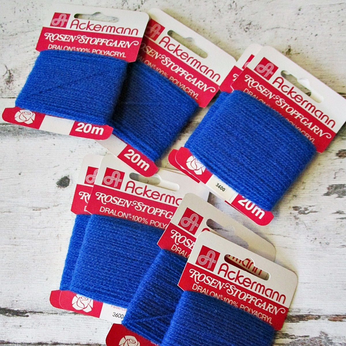 Rosen-Stopfgarn Ackermann Dralon Polyacryl 20m Farbe_3600 blau - Woolnerd