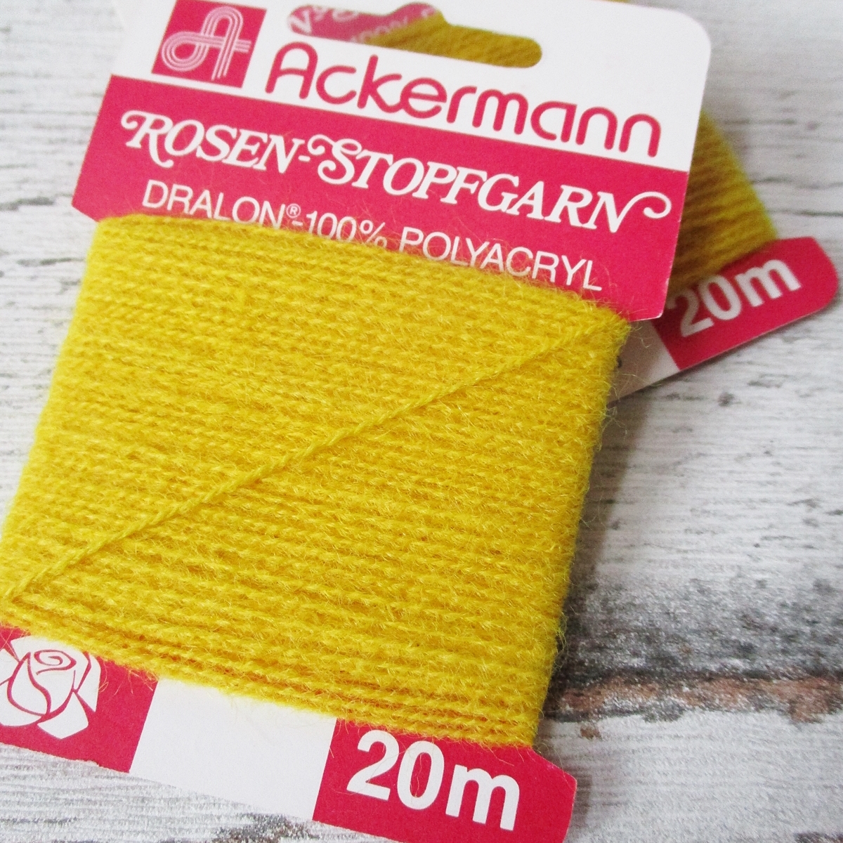Rosen-Stopfgarn Ackermann Dralon Polyacryl 20m Farbe_0620 vanillegelb - Woolnerd