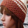 Wintermütze Häkelmütze Alpakawolle orange-weiß - WOOLNERD