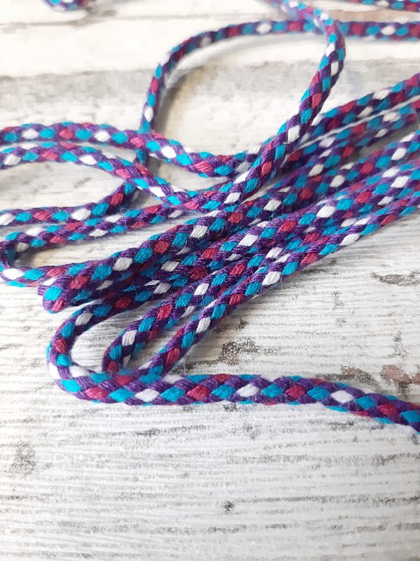 Schnürsenkel (bunt: lila, magenta, türkis, weiß), 75 cm - 5 PACKUNGEN zum VORTEILSPREIS - 33% GÜNSTIGER – Bild 2