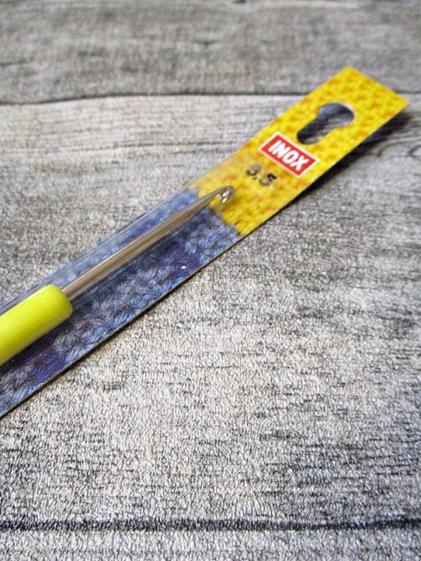 Häkelnadel INOX Stärke 3,5 (silber-gelb) – Bild 3