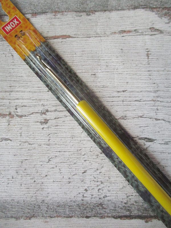 Häkelnadel INOX Stärke 3,5 (silber-gelb) – Bild 4