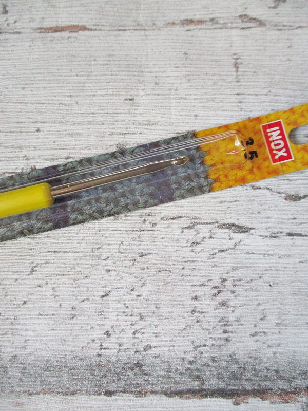 Häkelnadel INOX Stärke 3,5 (silber-gelb) – Bild 5