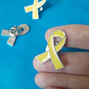 Gelbe Schleife Anstecker Pin emailliert - Solidarität Geiseln Israel