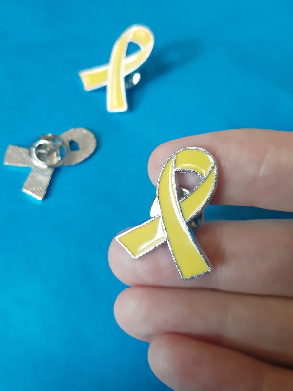 Gelbe Schleife Anstecker Pin emailliert - Solidarität Geiseln Israel