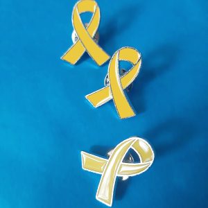 Gelbe Schleife Anstecker Pin emailliert - SET 10 STÜCK - SPARPREIS